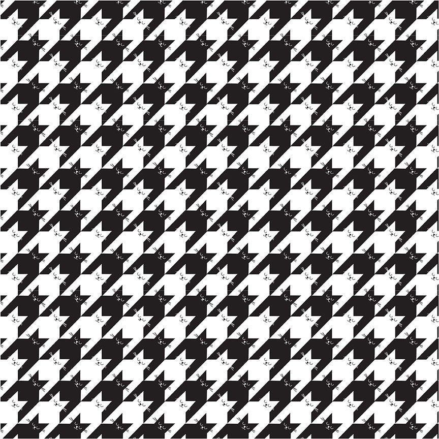 Timeless Treasures - Kitty Houndstooth