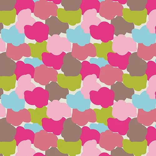 Bargain Basement Fabric - Clouds (Pink / Green)