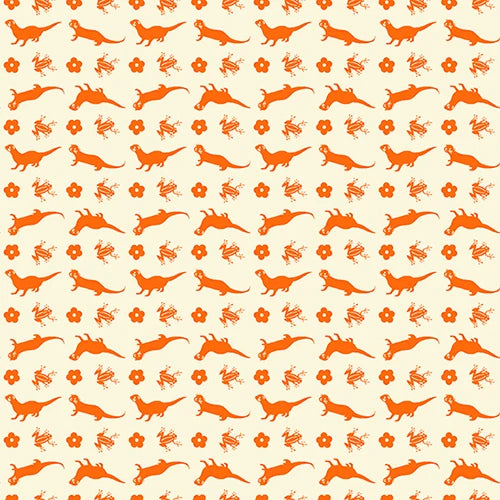Bargain Basement Fabric - Otter Romp Stripe Orange