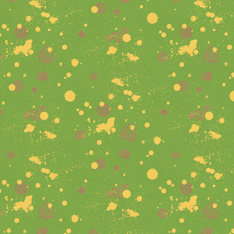 Bargain Basement Fabric - On Your Mark - Ink Splats (Olive)