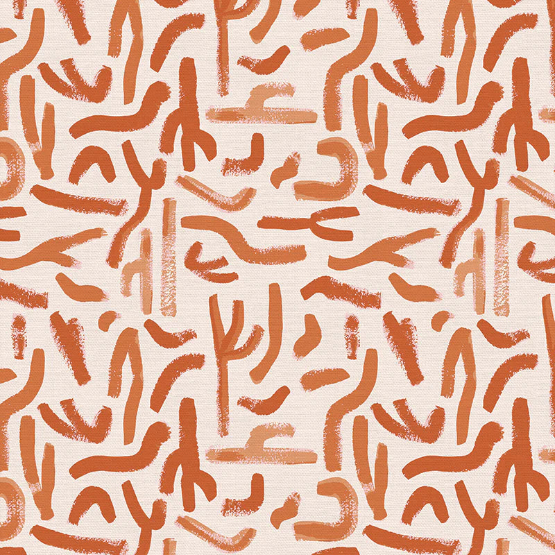 Bargain Basement Fabric - Sand & Sun - Cactus Lines (Cream) by PBS Fabric