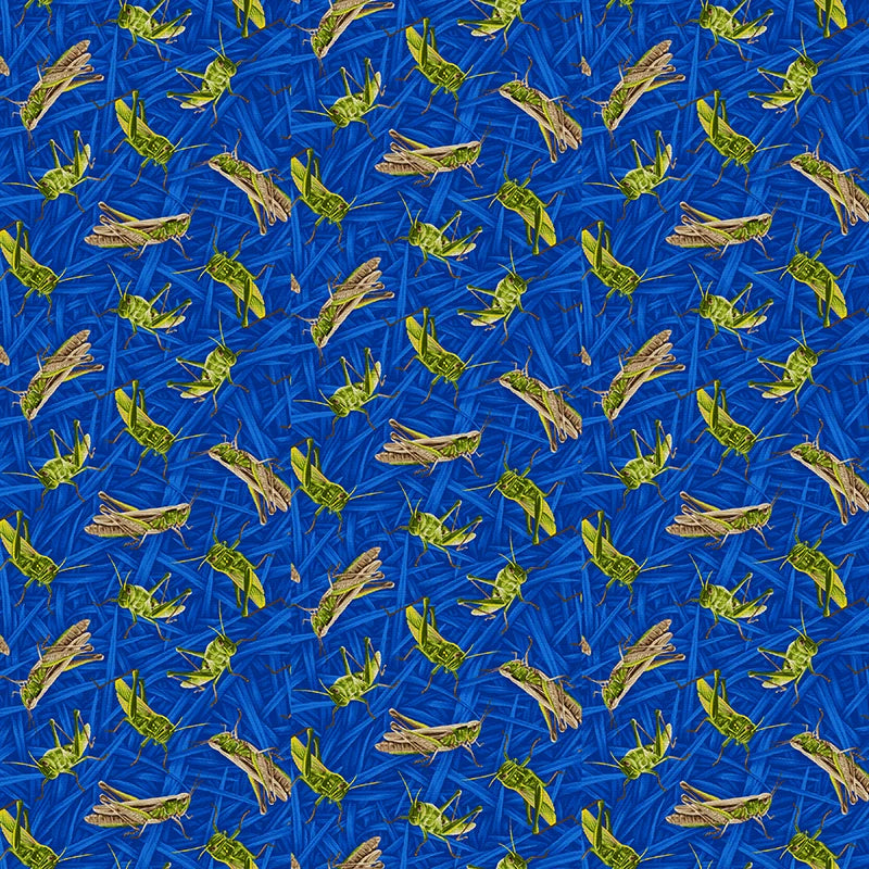 Bargain Basement Fabric - You Bug Me Grasshopper