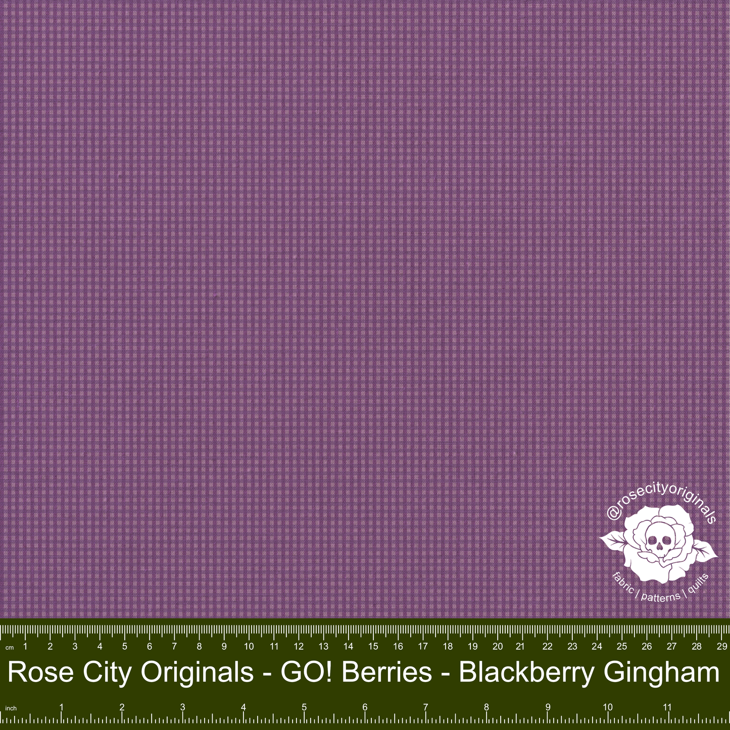 Rose City Originals - GO! Berries - Blackberry Gingham