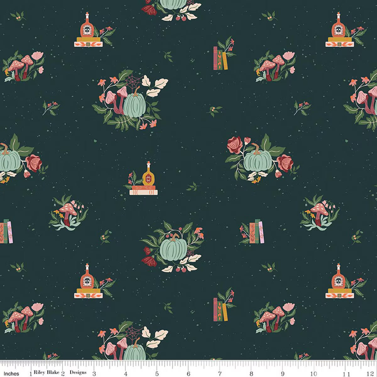 Riley Blake - The Apothecary - Botanicals (Deep Teal)