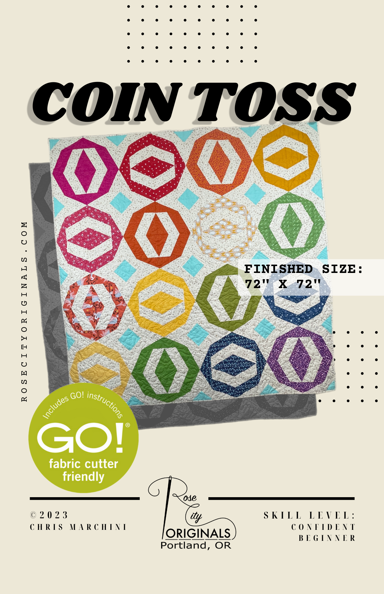 Coin Toss - Patchwork Quilt Pattern - PDF Download