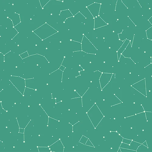 Bargain Basement Fabric - Otter Romp Constellation Green