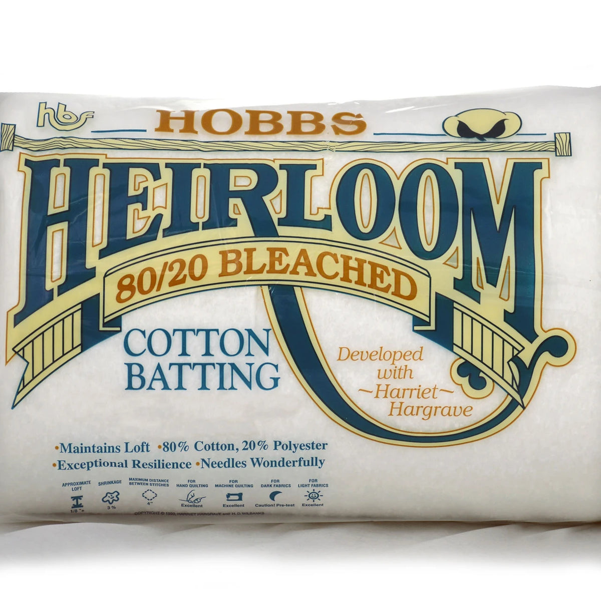 Hobbs Batting - 80% Cotton / 20% Polyester - Crib Size (45"x60")