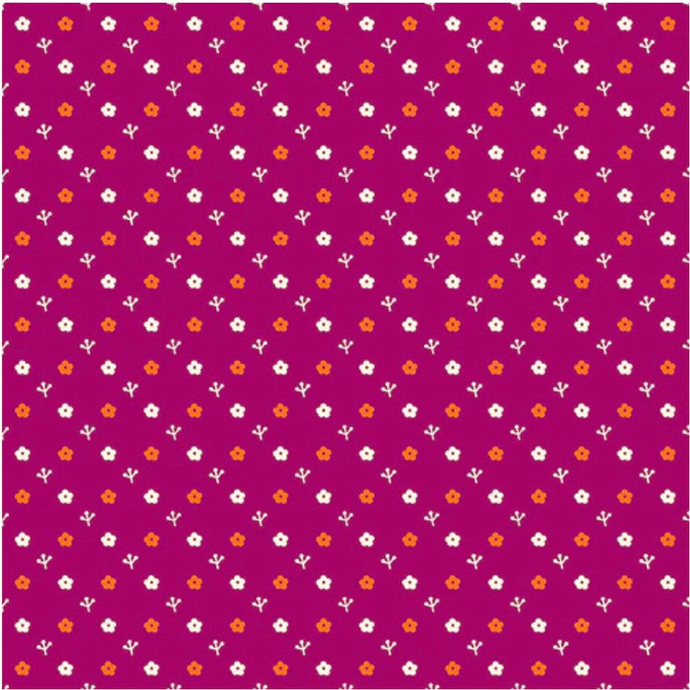 Bargain Basement Fabric - Otter Romp Tiny Flowers (Pink)