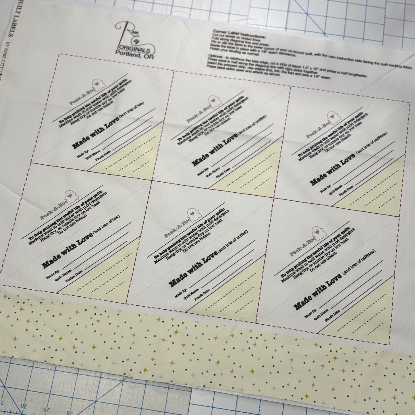 Snarky Quilt Labels - Caffeine edition - by Rose City Originals