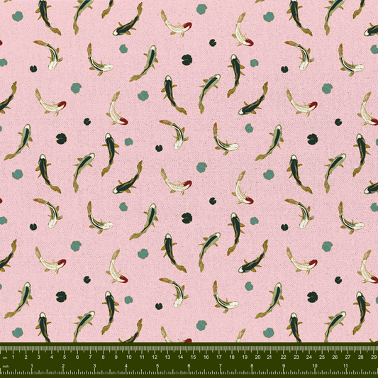 Bargain Basement Fabric - Imperial Garden - Koi (Pink)  by PBS Fabrics