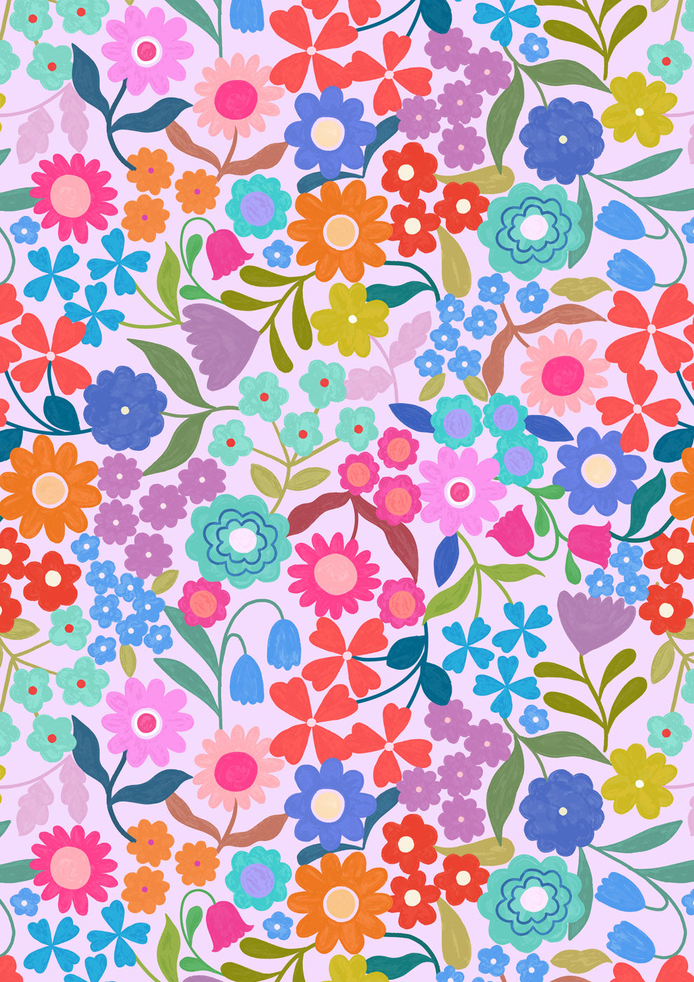 Lewis & Irene - Patchwork Joy - Joyful Flowers on Lilac
