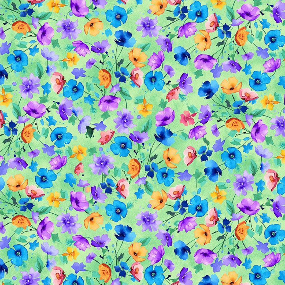 Timeless Treasures - Meadow Bloom - Nasturtium Floral Field