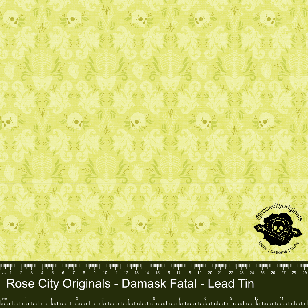 Damask Fatale - By-The-Yard - Lead-Tin