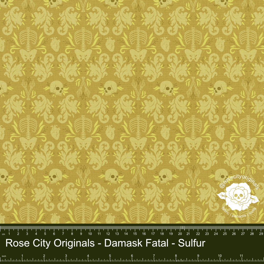 Damask Fatale - By-The-Yard - Sulfur