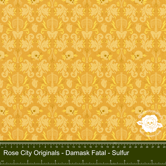 Damask Fatale - By-The-Yard - Sulfur