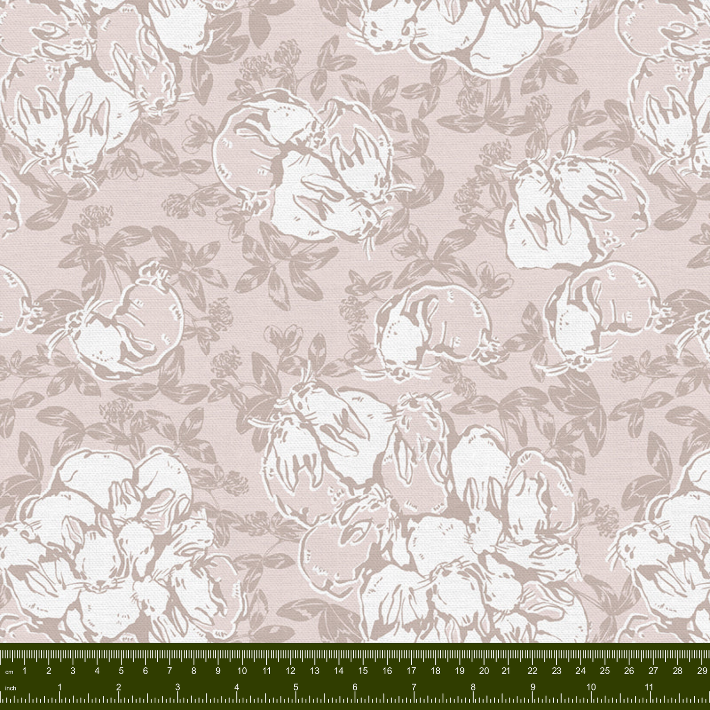 Bargain Basement Fabric - Rural Life - Bunnies in Clover by PBS Fabrics