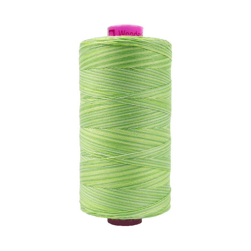 Wonderfil Tutti Variegated Cotton 50wt Thread - TU28 - Lime (1000m / 1094yd)