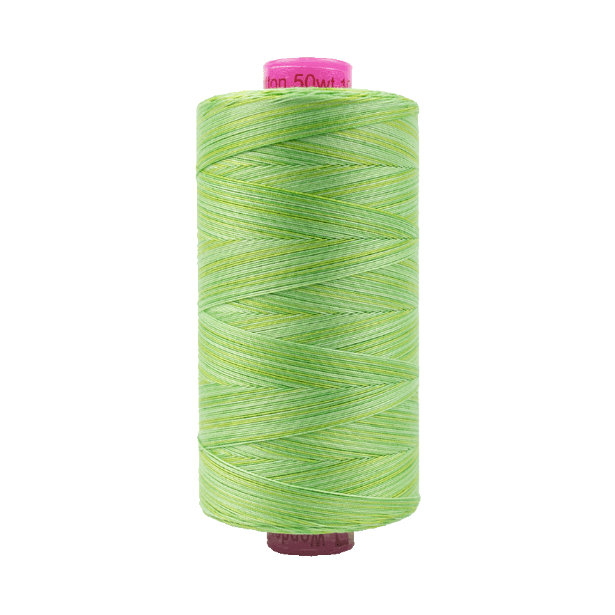 Wonderfil Tutti Variegated Cotton 50wt Thread - TU29 - Grass (1000m / 1094yd)