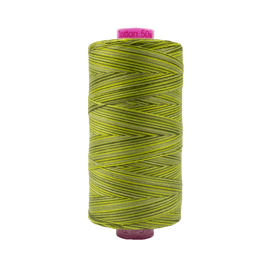 Wonderfil Tutti Variegated Cotton 50wt Thread - TU32 - Moss (1000m / 1094yd)