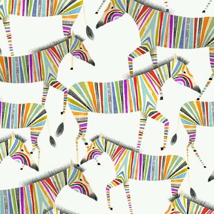 Michael Miller - Jungle Menagerie - Rainbow Zebra