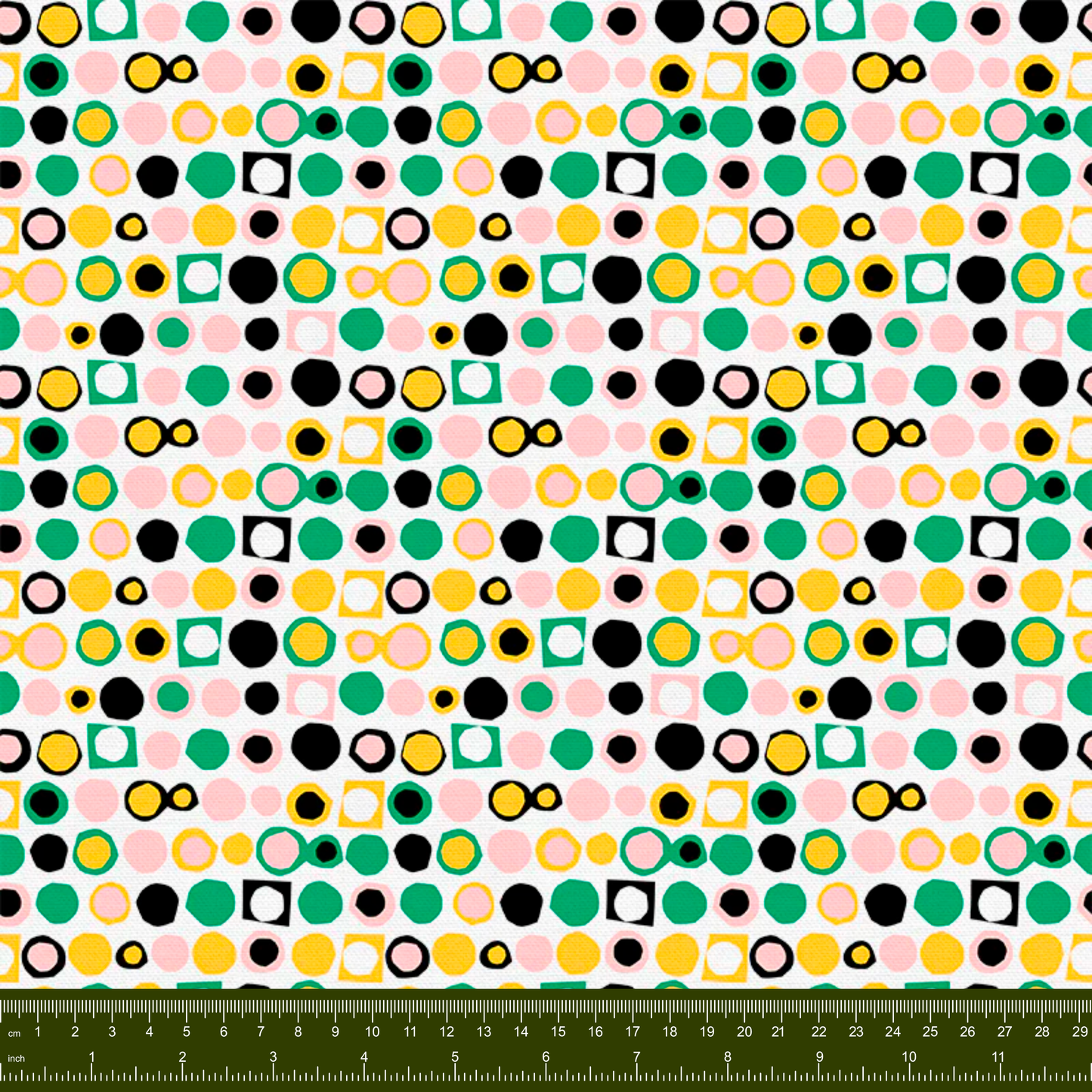 Bargain Basement Fabric - Flutter - Cutout Dots (White/Green) by PBS Fabrics