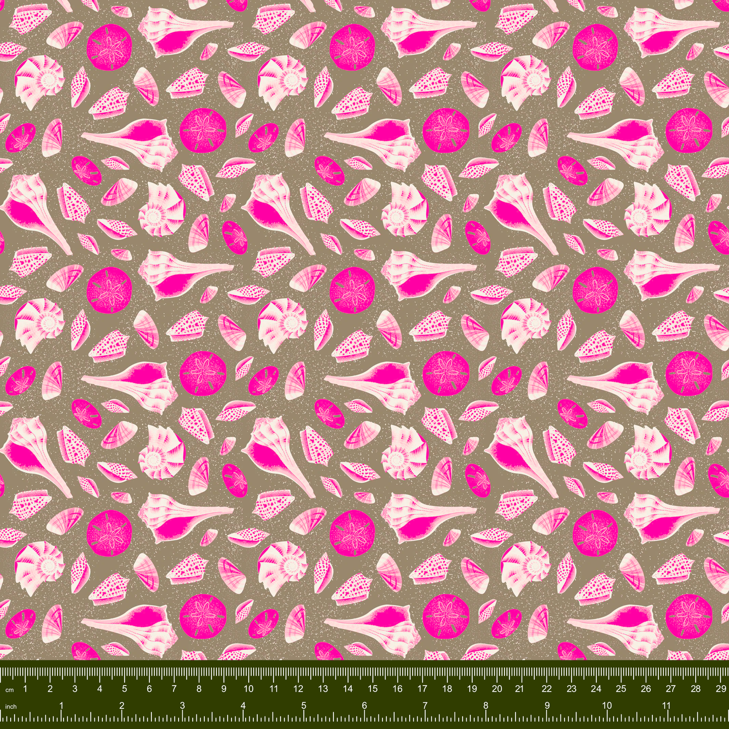 Bargain Basement Fabric - Gulls Wanna Have Fun - Seashells (Taupe) by PBS Fabrics