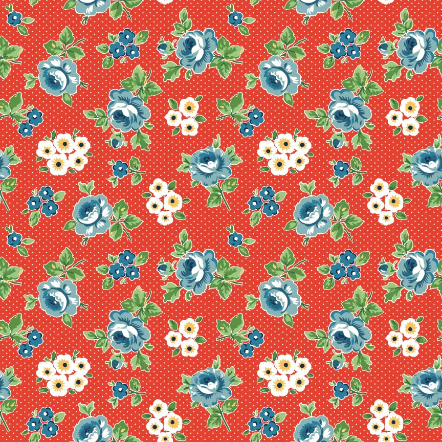 Poppie Cotton - Flower Market - Hand Picked (Red)