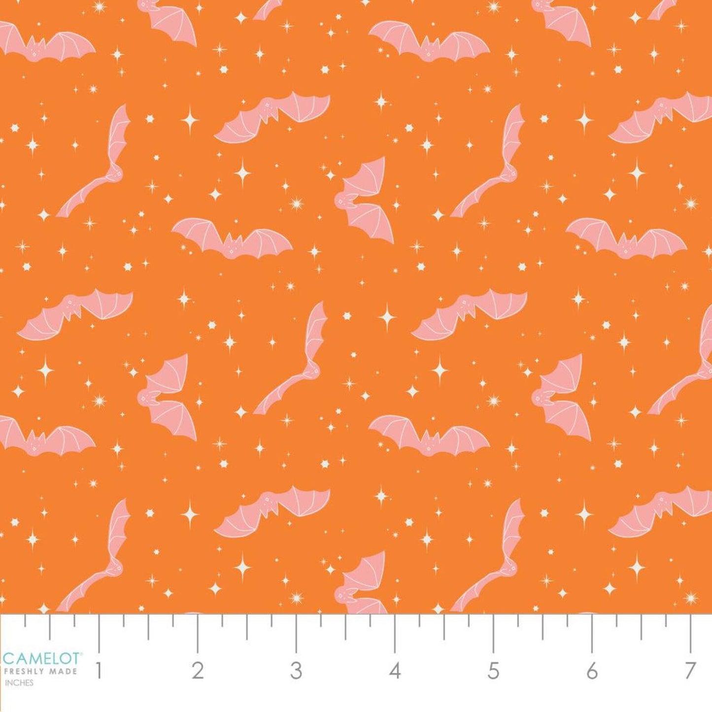 Camelot Fabrics - Ghostly Garden - Wicked Cute (Orange)