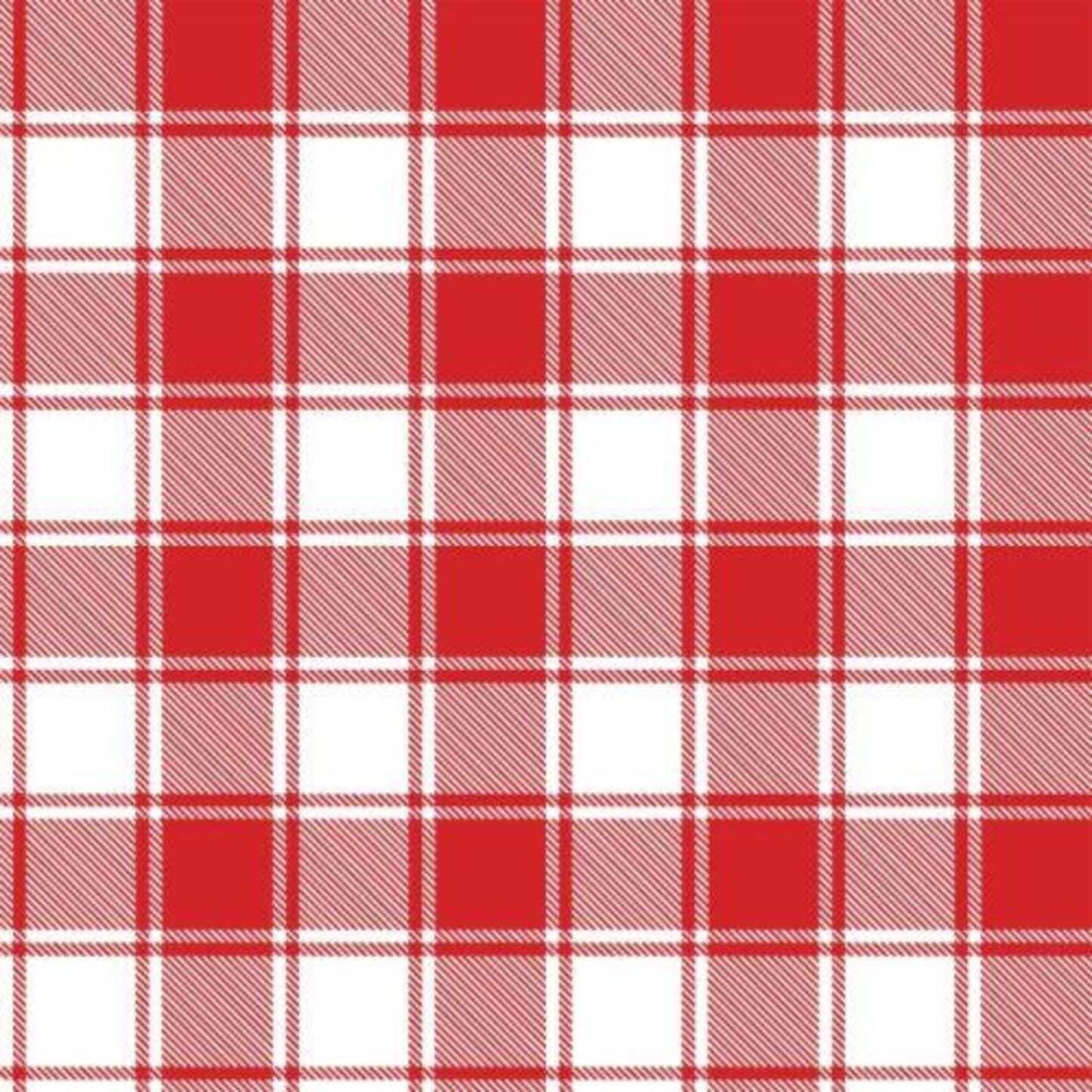 Bargain Basement Fabric - Red White Plaid by 3 Wishes Fabric