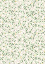 Lewis & Irene - Christmas in Bluebell Wood - Snowdrops (Cream)(Metallic)