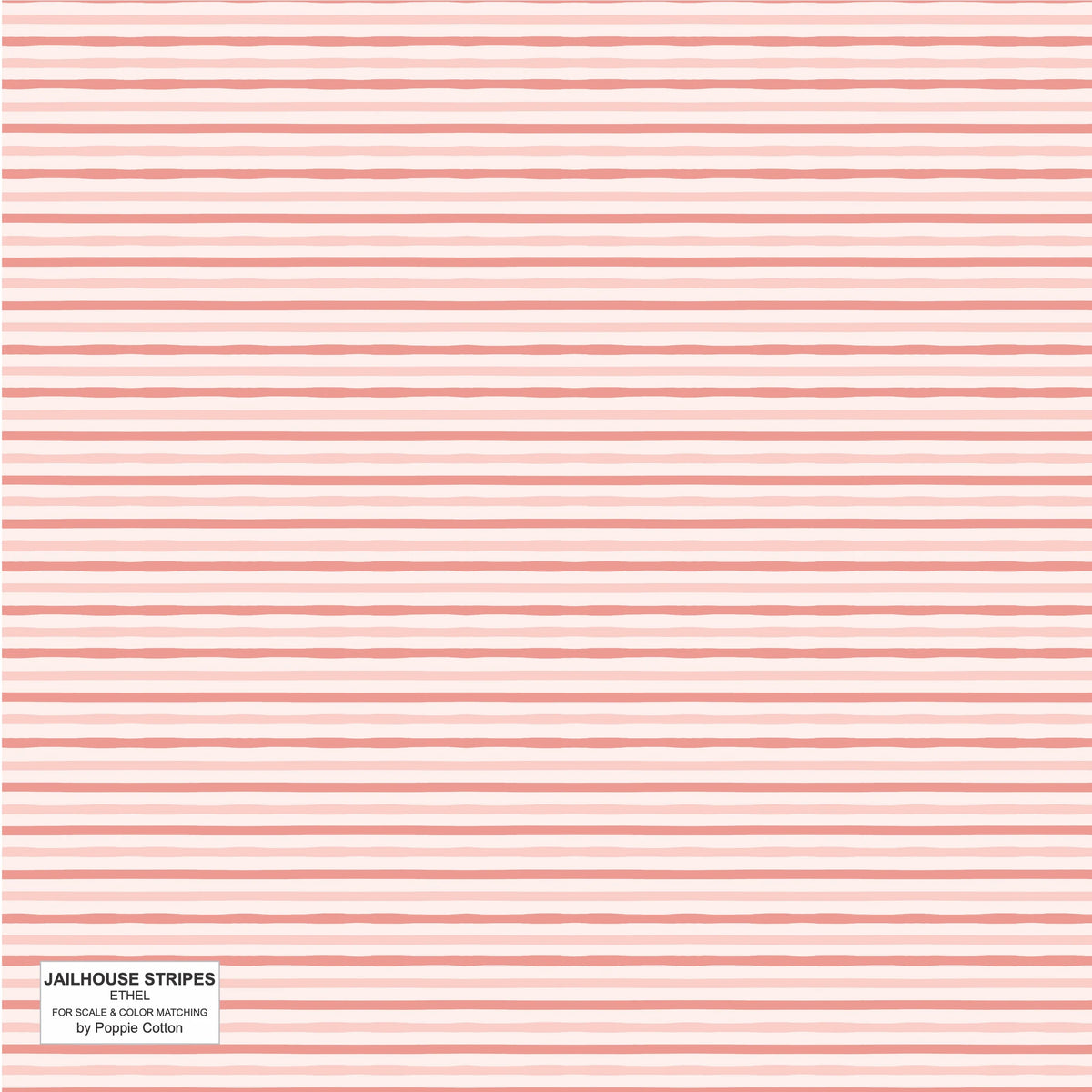 Poppie Cotton - Jailhouse Stripes - Ethel (Lt Pink)