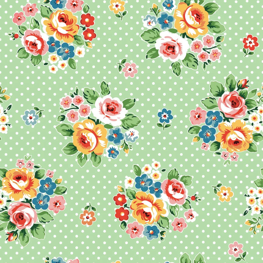 Poppie Cotton - Flower Market - Market Bouquet (Green)