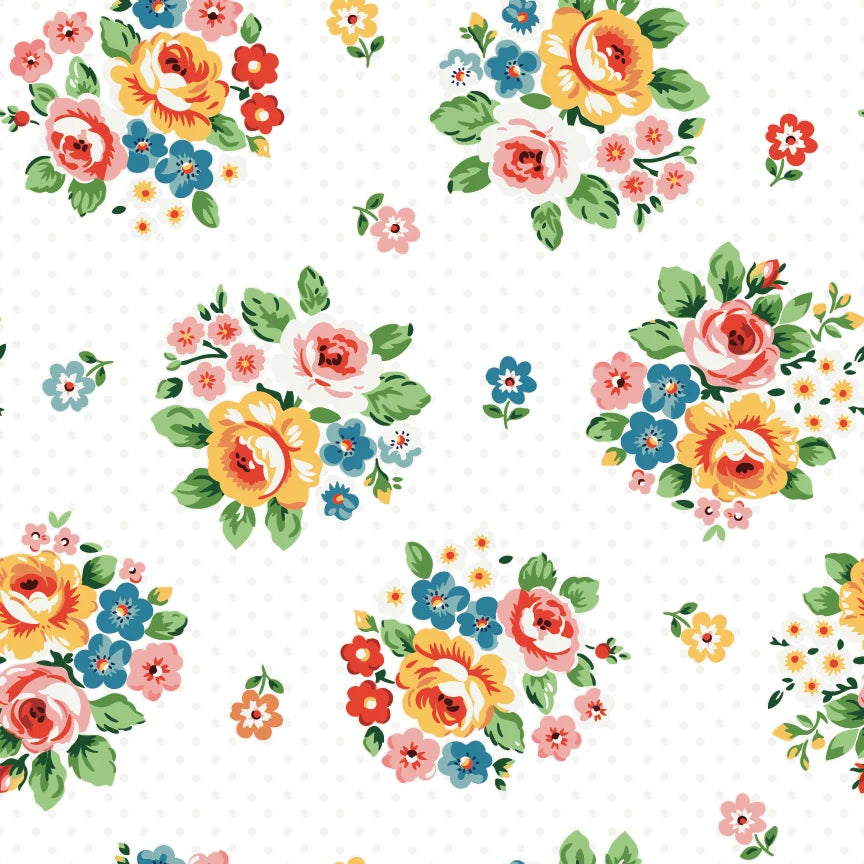 Poppie Cotton - Flower Market - Market Bouquet (White)