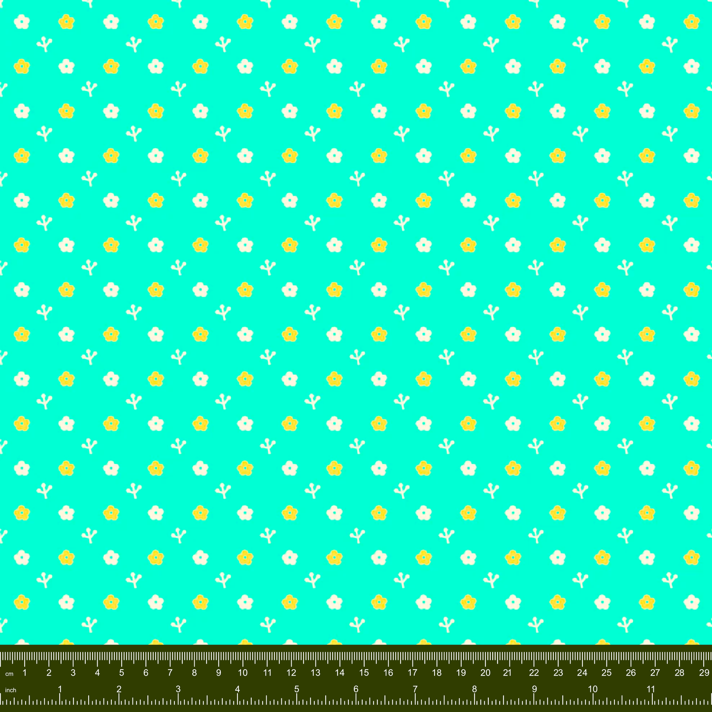 Bargain Basement Fabric - Otter Romp - Tiny Flowers (Turquoise) by PBS Fabrics