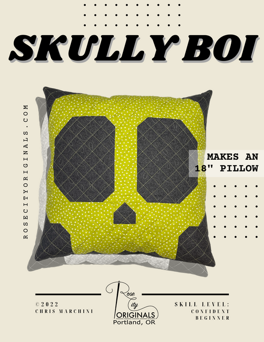 Skully Boi - Patchwork Pillow Pattern - Printed Booklet