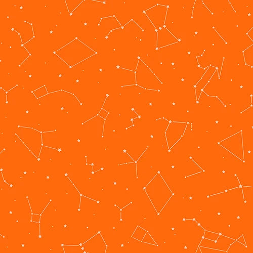 Bargain Basement Fabric - Otter Romp Constellation Orange