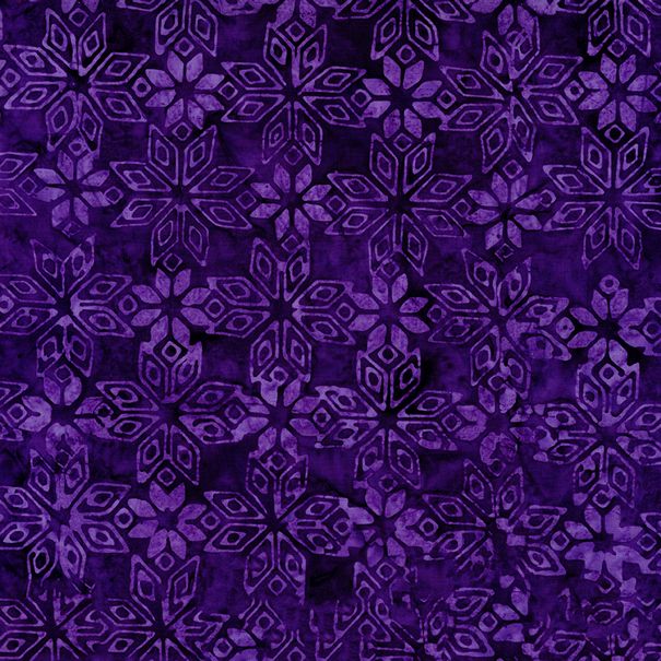 Timeless Treasures -  Tonga Batiks - Geo Snowflakes (Purple)