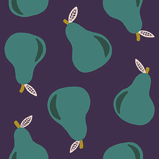 Bargain Basement Fabric - Fruity Pears (Navy) by PBS Fabric
