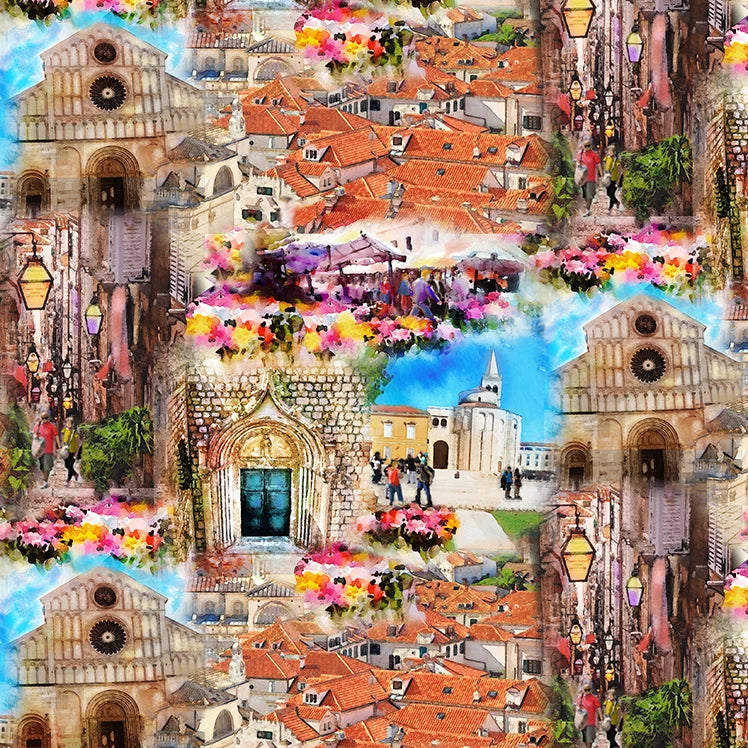 Bargain Basement Fabric - Croatia - Scenic
