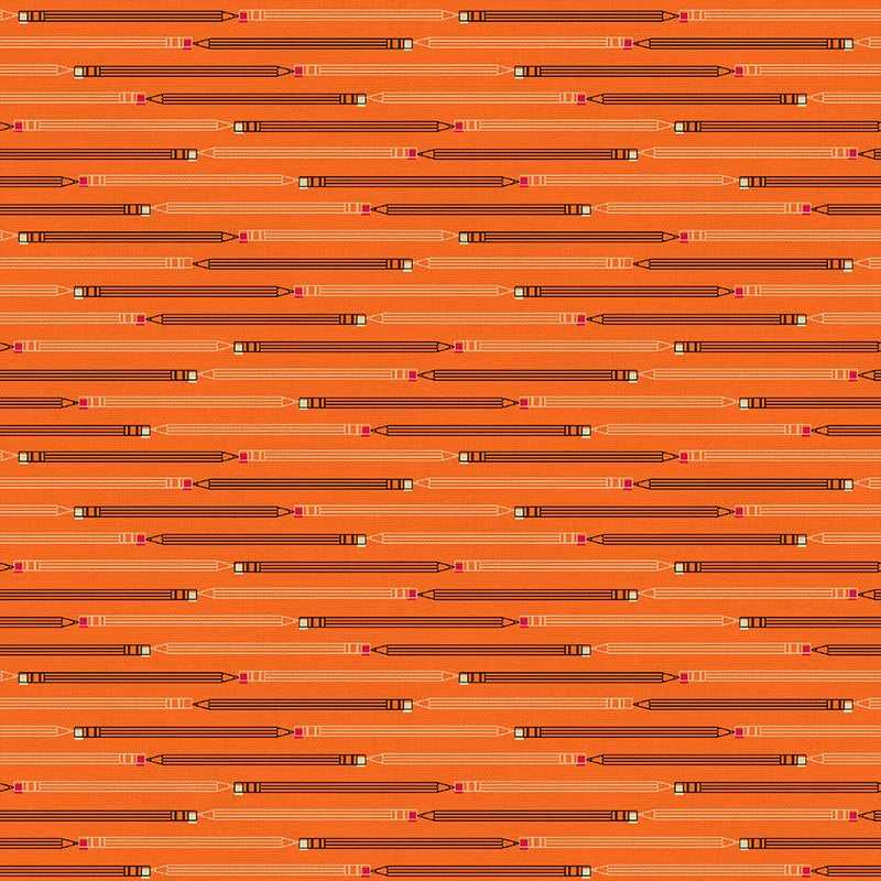 Bargain Basement Fabric - Ring Ring Pencil Stripe (Orange)