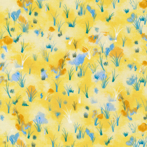 Bargain Basement Fabric - Hedgehog Village Wildflower Yellow