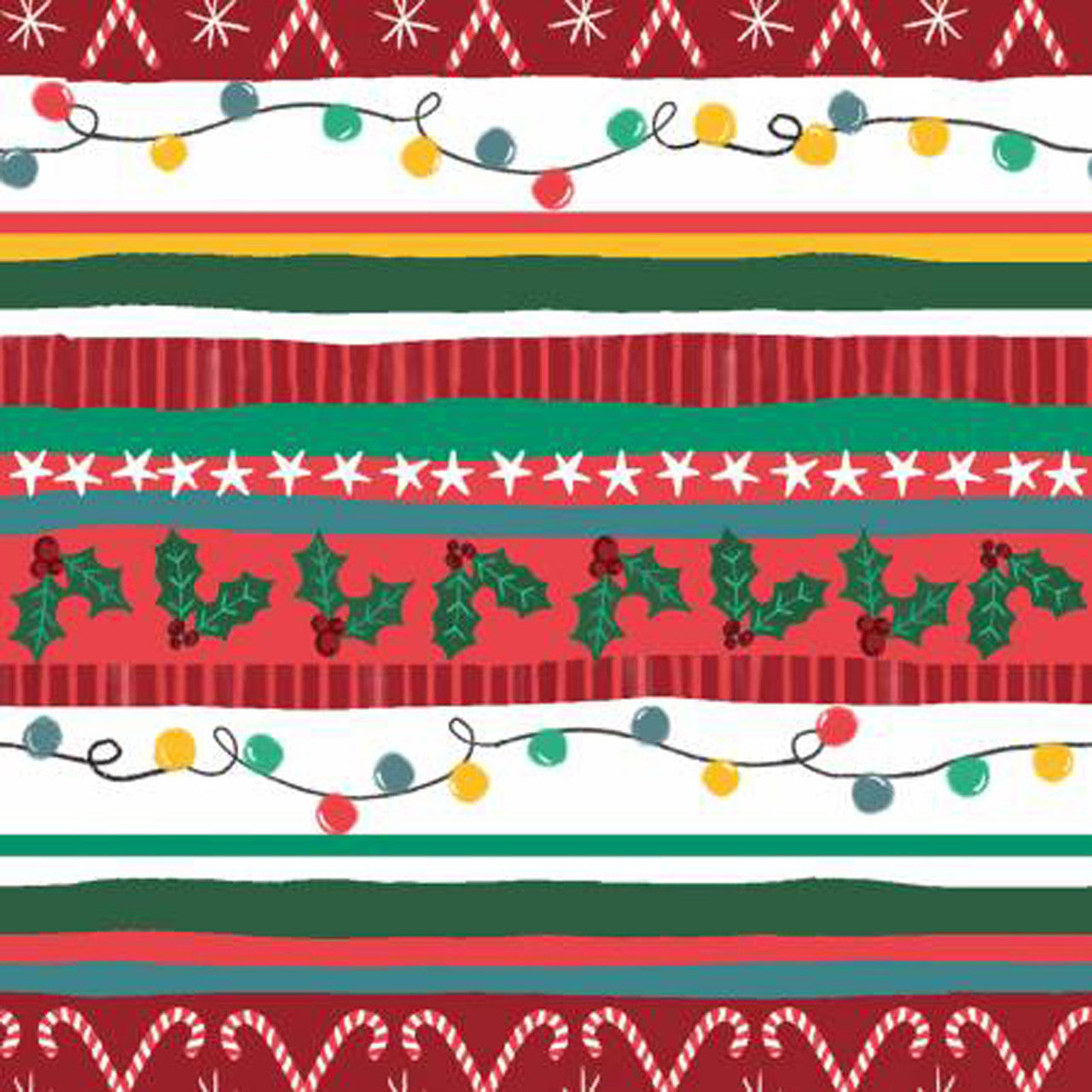 Bargain Basement Fabric - Holiday Tinsel Stripe by 3 Wishes Fabric