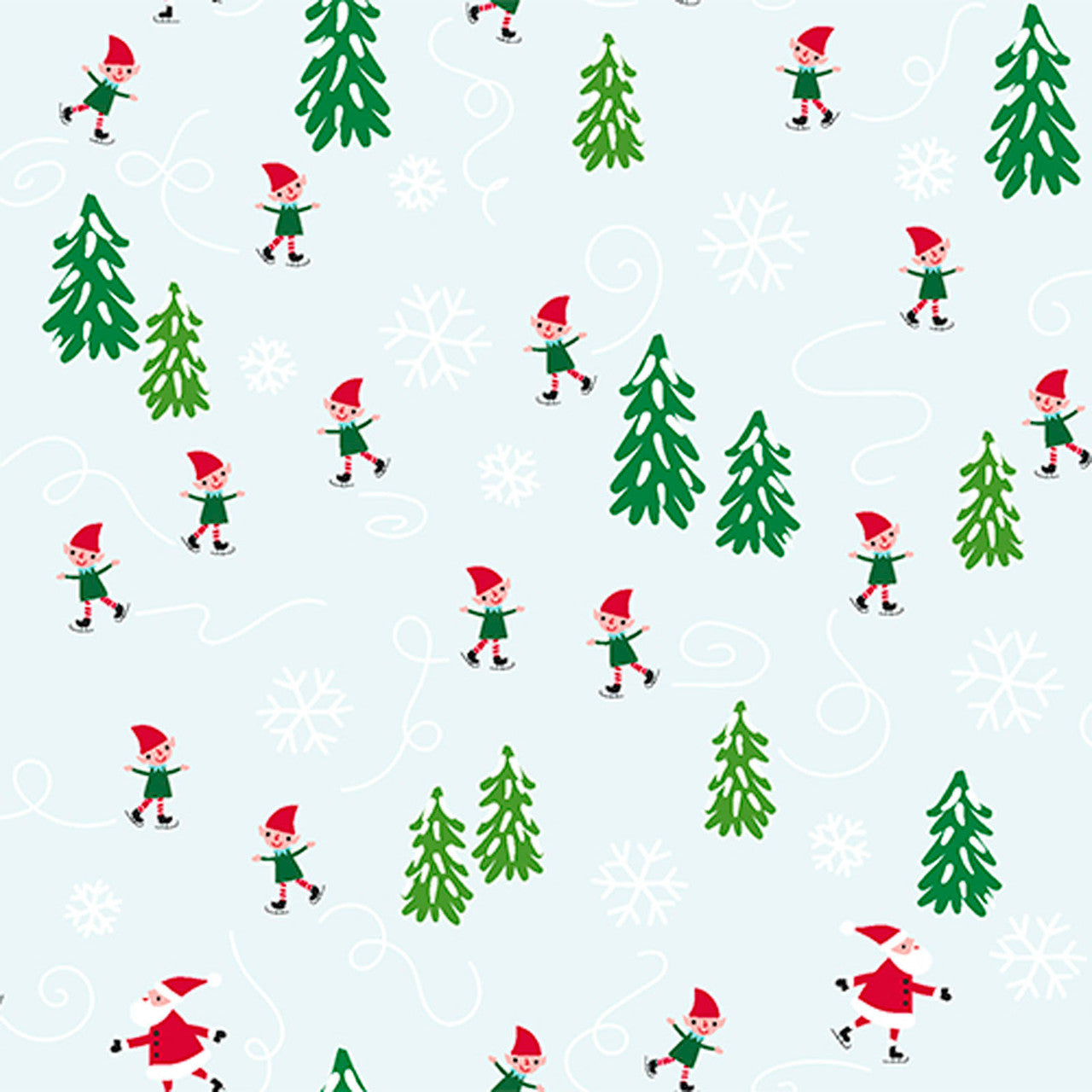 Bargain Basement Fabric - Merryland Skaters by 3 Wishes Fabric