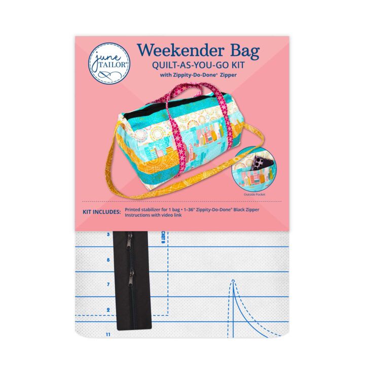 June Tailor - Weekender Bag - Quilt As You Go Kit with Zippy-Do-Done Zipper