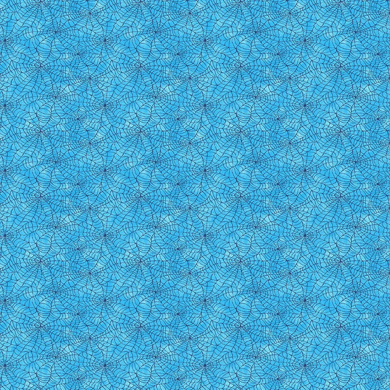 Bargain Basement Fabric - You Bug Me Cobweb Turquoise