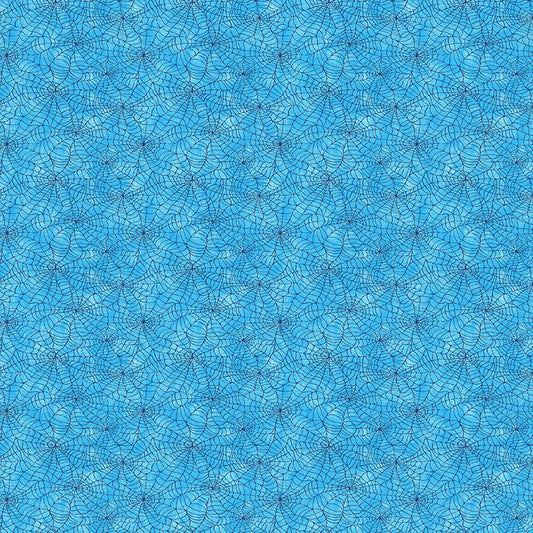 Bargain Basement Fabric - You Bug Me Cobweb Turquoise