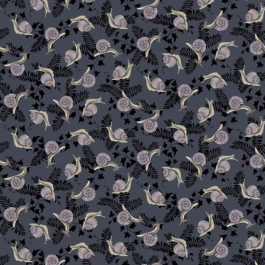 Grace Popp - Hallowed Forest - Snails (Charcoal Blue)