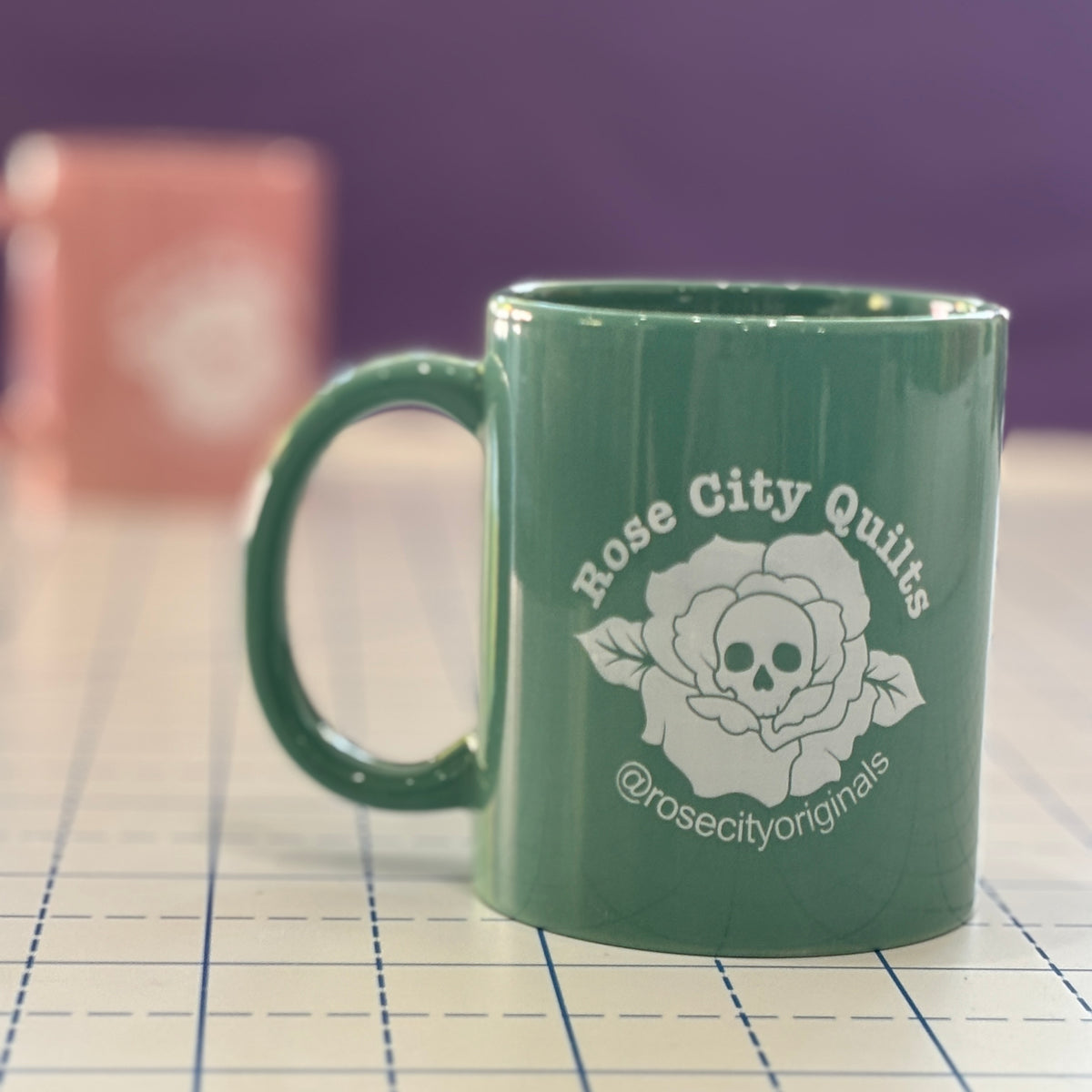 Rose City Quilts - Ceramic Coffee Mug - Green