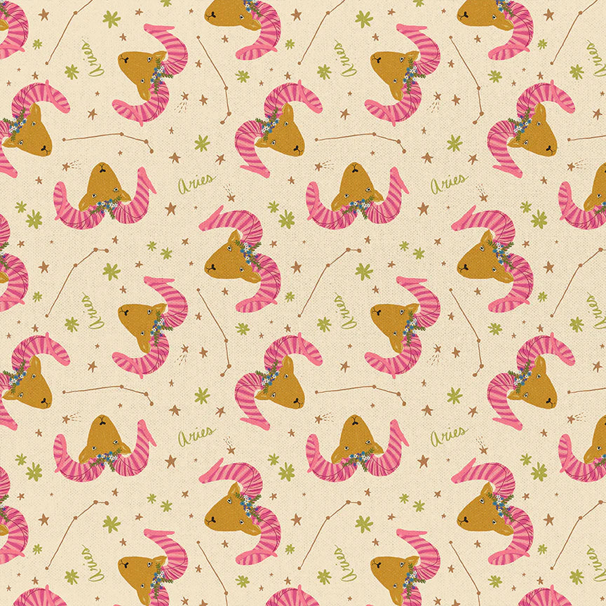 Bargain Basement Fabric - Astrology - Aires (Sand)
