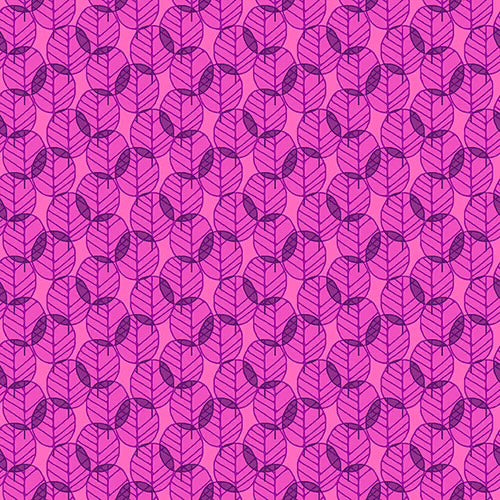 Bargain Basement Fabric - Otter Romp Fan Leaves Pink